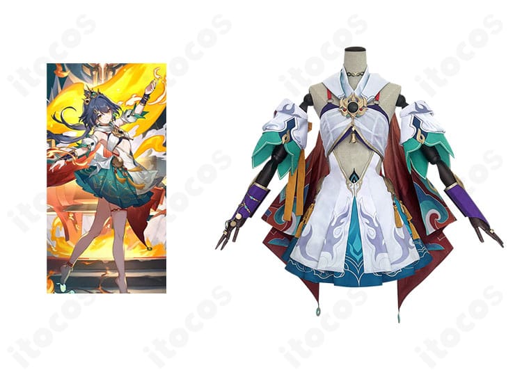 崩壊：スターレイル 雲璃のコスプレ衣装とキャラクター比較ができる正面画像。高精度な再現度を確認可能。