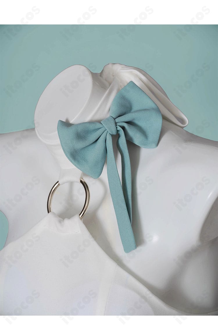 エレシュキガル 9周年水着の首元装飾ディテール（衣装一体パーツ）。質感と造形の近接カット