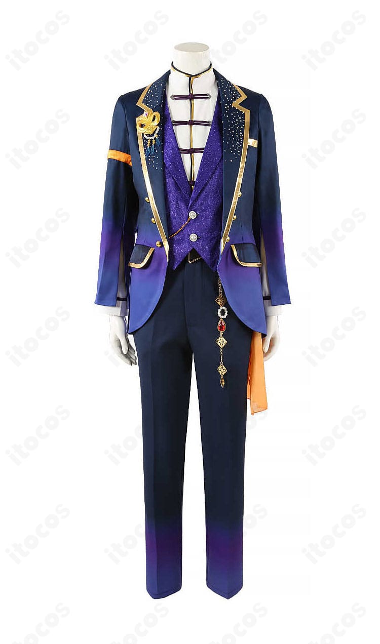 『あんさんぶるスターズ!!』逆先夏目 クルーズ衣装の正面全体図。コートとベストのレイヤーが映える、イベント向けの精巧な作り。