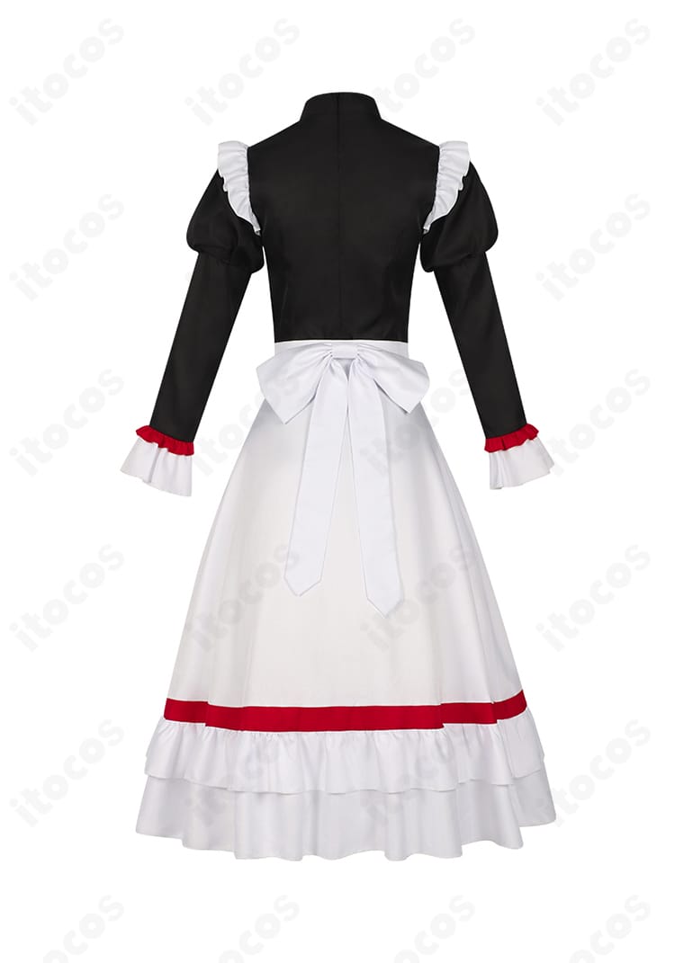 サティ コスプレ衣装 背面全景。背部チェーンや蝶結びなどのディテールが分かる写真