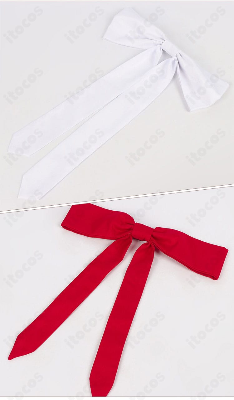 サティ衣装 ネクタイ装飾のクローズアップ。結び目と質感を強調