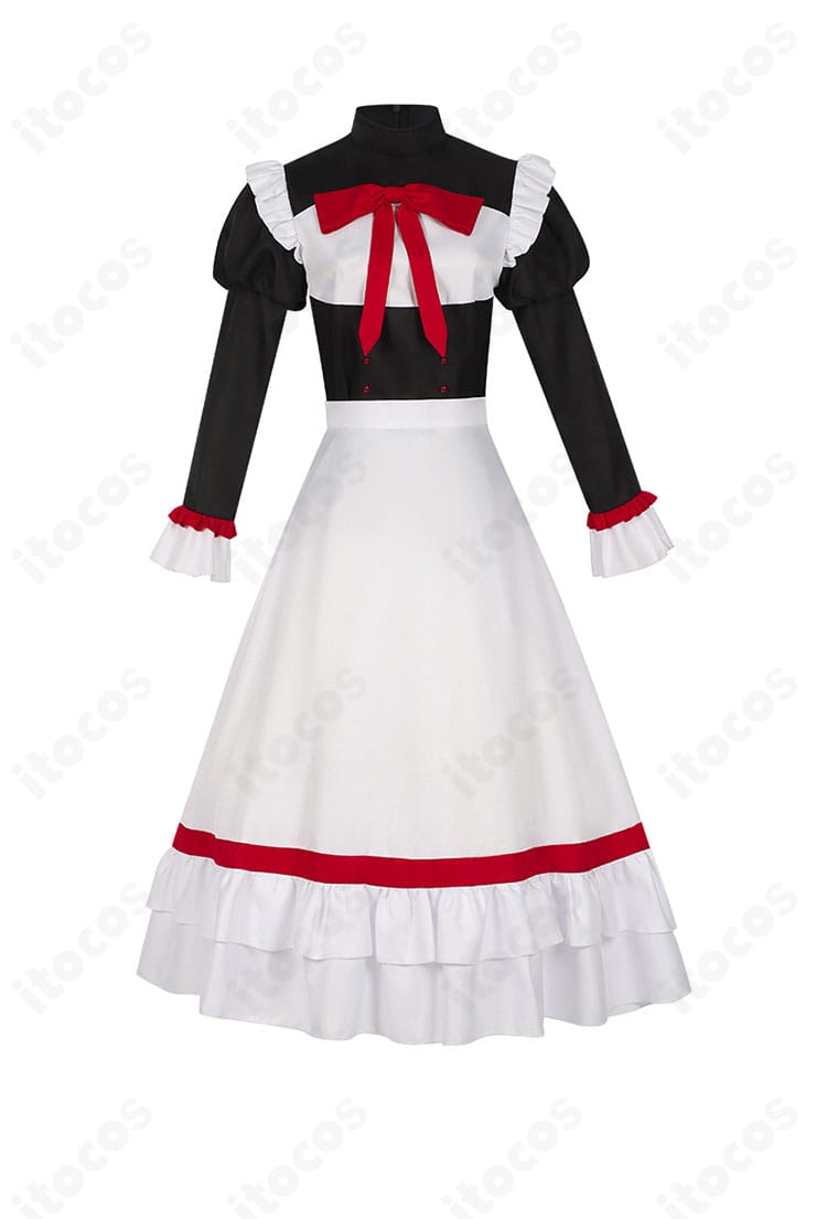 サティ コスプレ衣装 正面アップ。高再現度の襟元とフロントデザインが分かる写真