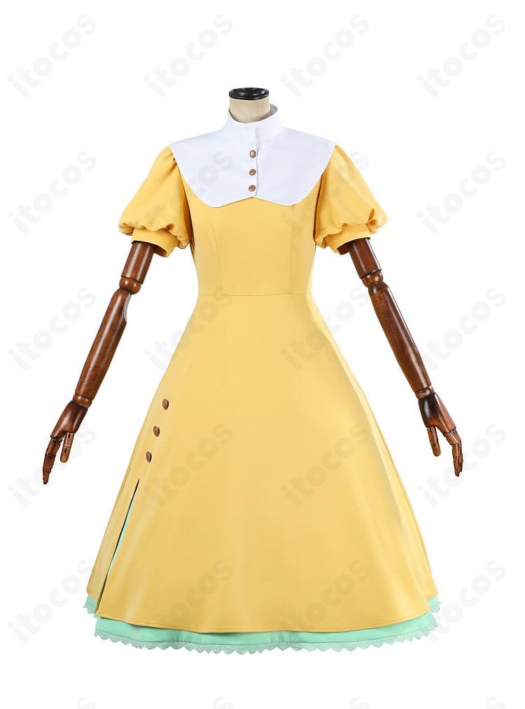 カードキャプターさくら 大道寺知世の私服ワンピースコスプレ、正面全体。清楚でエレガントなシルエットを再現。