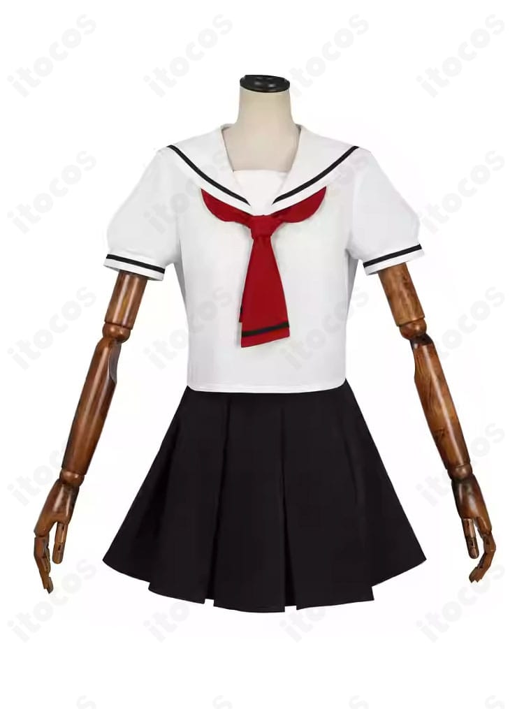 木之本桜 夏服コスプレ衣装の正面全体像。トップスとスカート、シルエットのバランスが分かる商品画像。