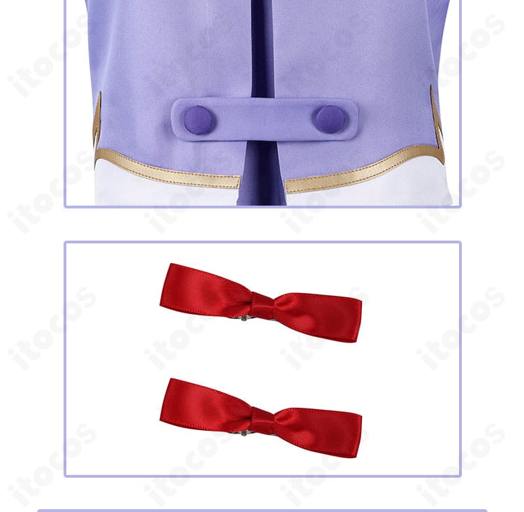 未来日記 我妻由乃 制服コスプレの背面上部と髪飾りの装飾が見えるディテール画像