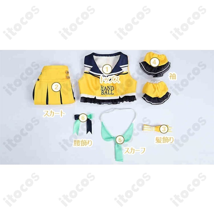 南ことり チアガールコスプレ衣装 高再現で動きやすい通気素材、イベントも快適 - 2枚目の画像