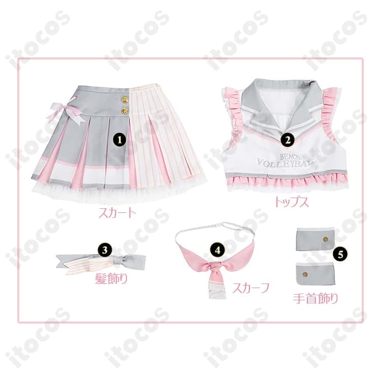 南ことり チアガールコスプレ衣装 高再現で動きやすい通気素材、イベントも快適 - 4枚目の画像