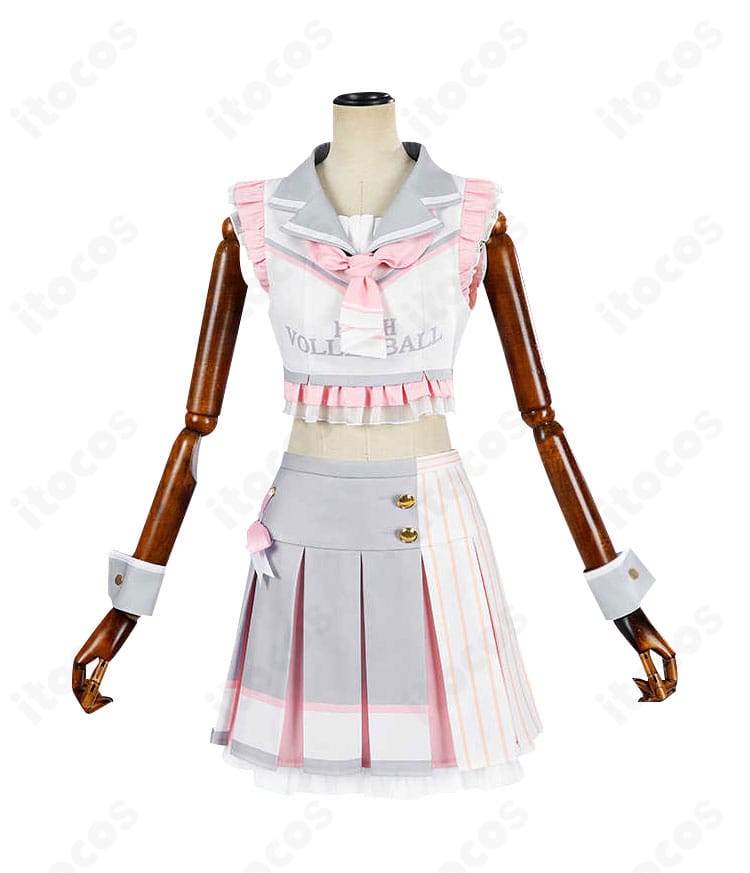 南ことり チアガールコスプレ衣装の正面ディテールが分かるアップ画像