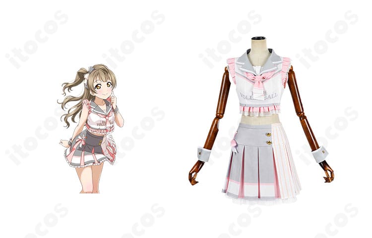 ラブライブ！南ことりのチアガール衣装とキャラクター比較を並置した正面画像