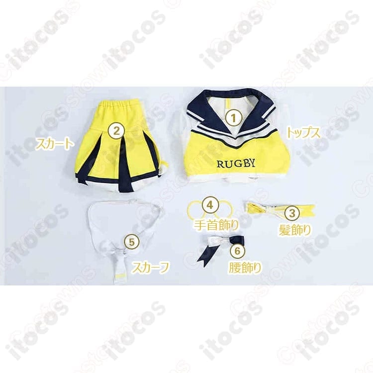 南ことり チアガールコスプレ衣装 高再現で動きやすい通気素材、イベントも快適 - 7枚目の画像