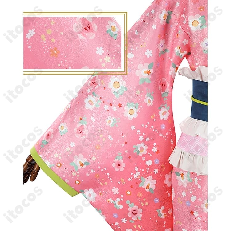 鬼滅の刃 甘露寺蜜璃 街着姿コスプレ衣装。高再現で快適、撮影やイベントに最適 - 2枚目の画像