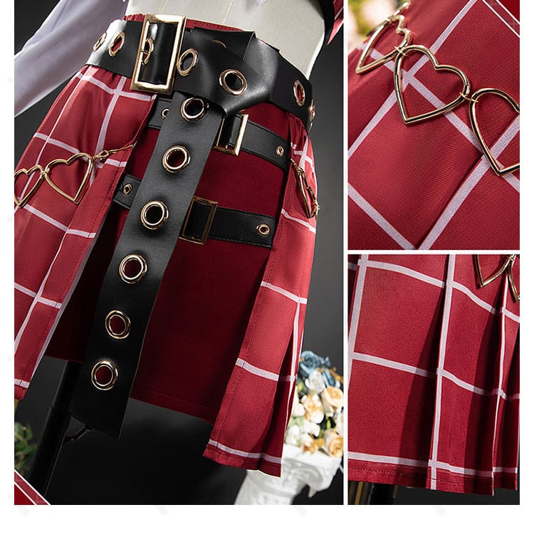 スカート装飾の詳細。動きに合わせてラインが出るシルエットを確認できる画像。