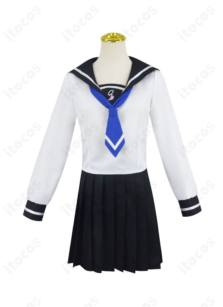 菜なれ花なれ 小父内涼葉 コスプレ衣装の正面図。トップスのラインとネクタイ幅、スカート丈まで高再現のディテール。