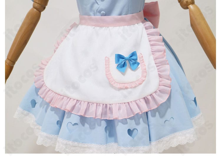 スカート裾の装飾ディテール。フレアと縁取りが撮影映えするレム・メイド衣装。