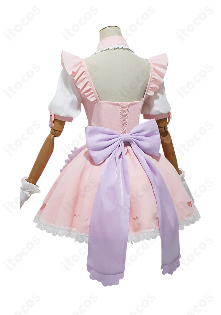 Re:ゼロ ラム 夢かわメイド衣装 背面。大きな蝶結びと背中のライン、エプロンの落ち感を確認可能