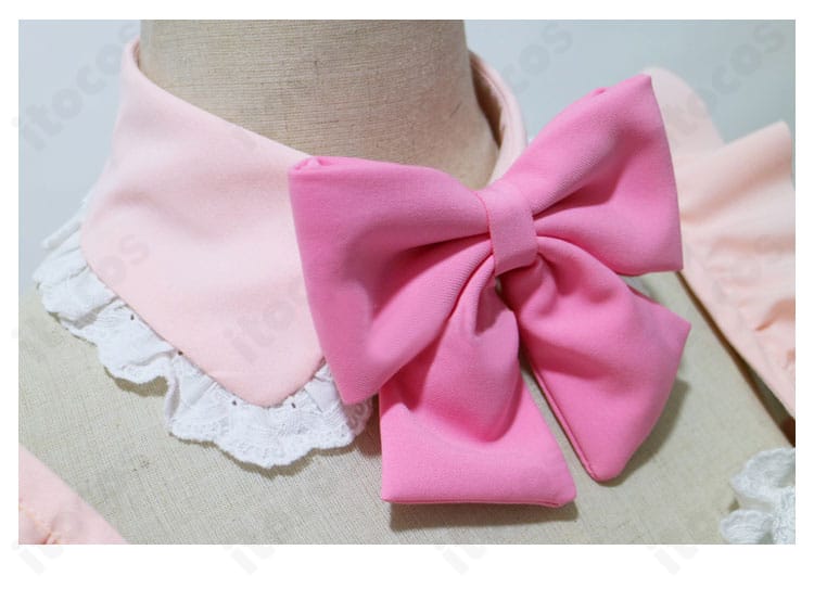 ラム 夢かわメイド衣装の蝶ネクタイ細部。立体的な結びと端処理の丁寧なステッチ