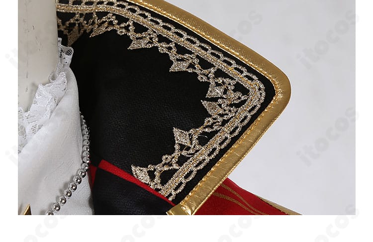 七種茨 コスプレ衣装の襟装飾パターン詳細。模様とコントラストが分かる写真