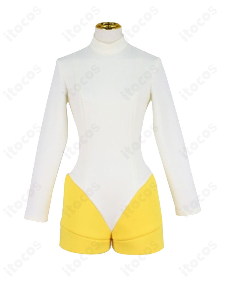 木之本桜 さくらカード編コスプレのインナー構成 正面ディテール。レオタードの形状と胸元装飾の位置関係が見て取れます。