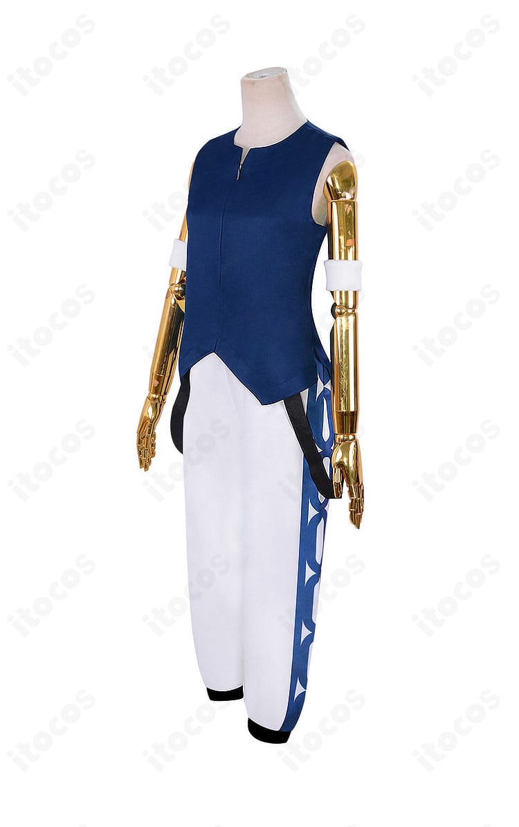 商品左側面から見たリムル=テンペスト半袖衣装。肩から裾にかけてのラインと着用時のバランスが分かる画像