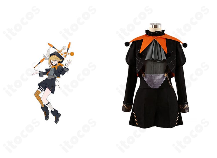 商品正面。鏡音リン・鏡音レンのエンジョイ！大阪2024コラボ衣装フルセットを前面から示す通販用画像