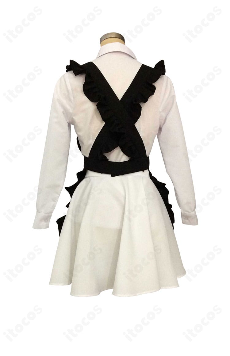 HK416 くろねこの贈りもの 衣装の背面図。エプロンの後ろ姿とスカートの広がり、全体バランスが分かるカット。