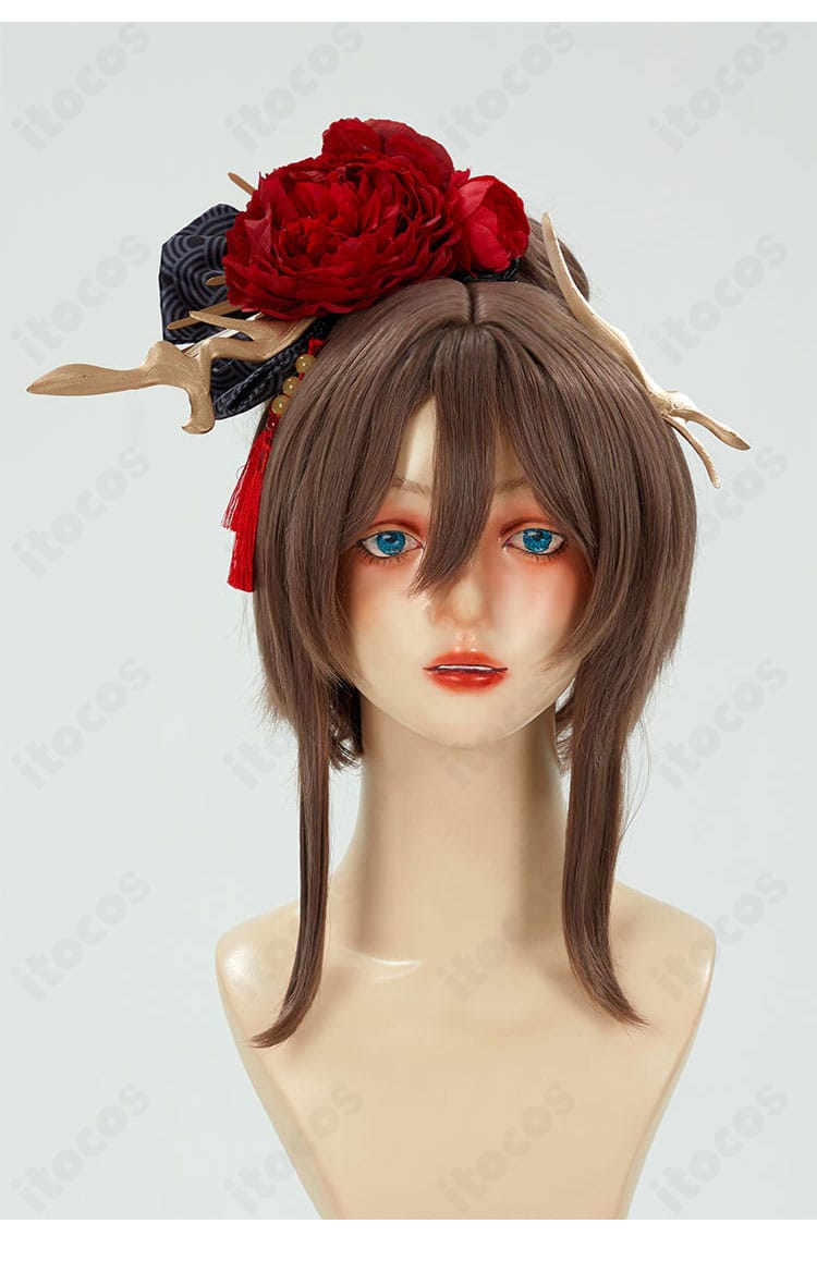 ブラックラビットの髪飾りクローズアップ。モチーフ形状と留め具構造が分かる再現写真。