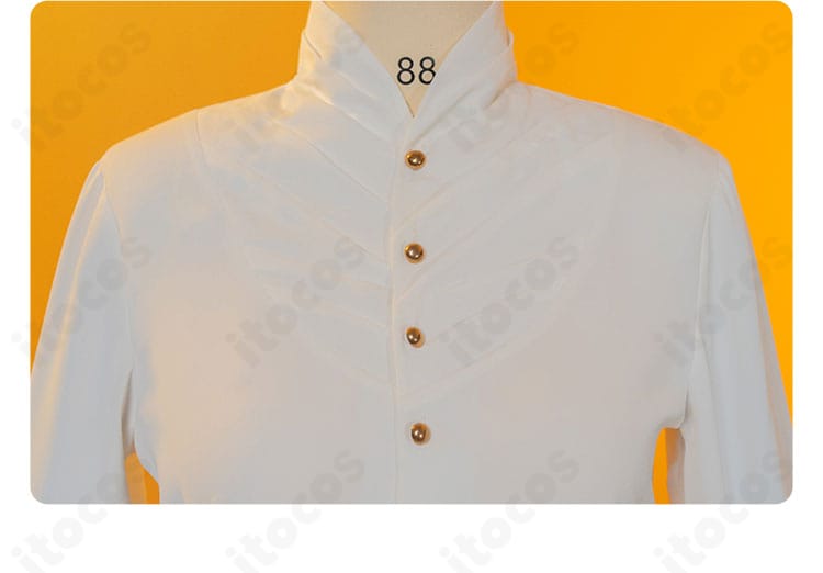 伏見弓弦 コスプレ衣装 インナーシャツの素材感ディテール。生地の表面感とステッチワーク