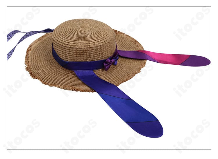 帽子の装飾アップ。リボンと飾り物の質感・配置が分かる