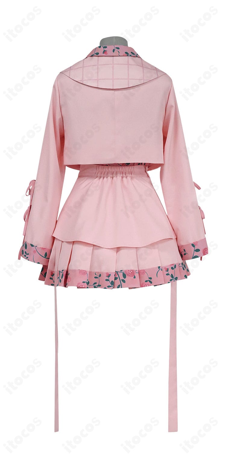 プロジェクトセカイ 小豆沢こはね 4th Anniversary 感謝祭コスプレ衣装の背面。裾ラインと背中の切り替えが分かる高再現の後ろ姿。