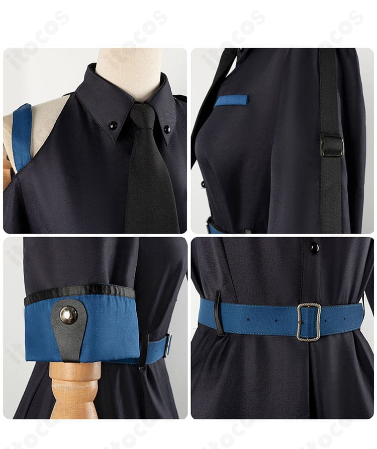 学園アイドルマスター 白線コスプレ衣装の装飾ディテール。アクセサリーや刺繍の質感、縫製の仕上がりを示すアップ画像。