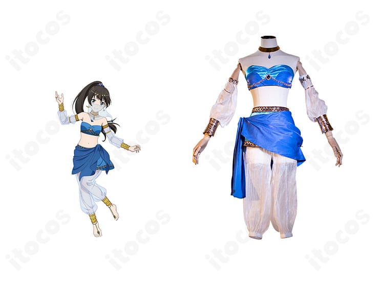 神楽ひかり 千夜一夜物語ver. コスプレ衣装の着用イメージと公式キャラクター比較。シルエットと配色の再現度を確認できる画像