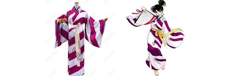 犬夜叉 神楽 コスプレ衣装｜通常衣装の和装フルセットで魅せる、風使いの妖艶スタイル