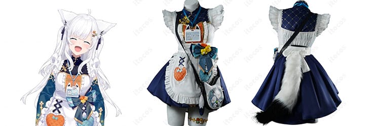 白上フブキ コスプレ衣装 レトロ喫茶衣装｜高再現で快適、撮影映えとイベント対応のフルセット【itocos】