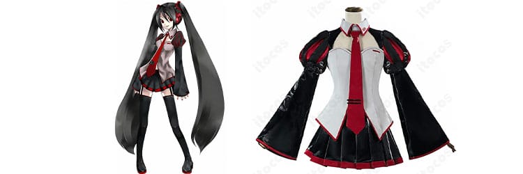 初音ミク 亜種・雑音ミク コスプレ衣装｜黒ミク通常衣装・赤黒ボカロ撮影向け