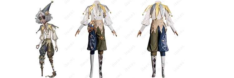 Identity V 第五人格 泣きピエロ（ジョーカー）燃え尽きた太陽 コスプレ衣装｜退廃サーカス風・仮面付きフルセット